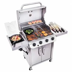 Best Sale 🤩 Char-Broil Grills Performance Stainless 4-Burner Liquid Propane Gas Grill with 1 Side Burner 😍 -Deals Grills & Outdoor Cooking Store 08806684