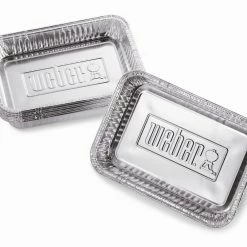 Promo 💯 Weber Grilling Tools & Accessories 10-Pack 8.6-in L x 6-in W Disposable Aluminum Foil Grill Drip Pan 🎁
