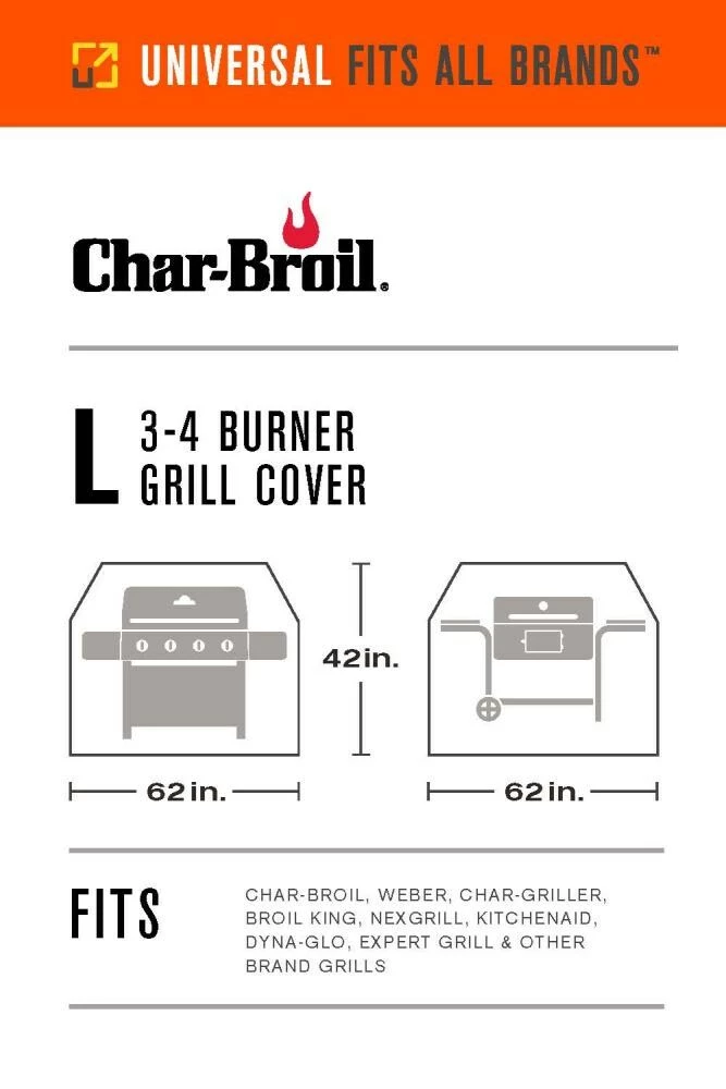 Hot Sale π Char-Broil Grilling Tools & Accessories Basic 62-in W x 42-in H Black Gas Grill Cover β¨ 7 Hot Sale π Char-Broil Grilling Tools & Accessories Basic 62-in W x 42-in H Black Gas Grill Cover β¨ - Image 7