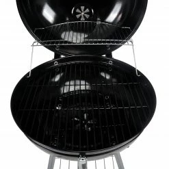 New 😀 Mr. Bar-B-Q Grills Stand Up Charcoal Grill 22.17-in W Black/Porcelain Kettle Charcoal Grill 👏 -Deals Grills & Outdoor Cooking Store 10375444 scaled