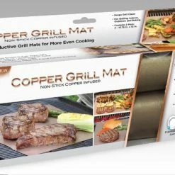Coupon ✔️ Copper Grill Mat Grilling Tools & Accessories 2-Pack Cast Aluminum Non-Stick Grate Liner ❤️