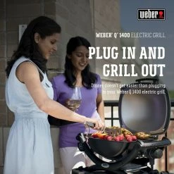 Outlet 🎁 Weber Grills Q1400 1560-Watt Dark Gray Electric Grill 👍 -Deals Grills & Outdoor Cooking Store 16067256