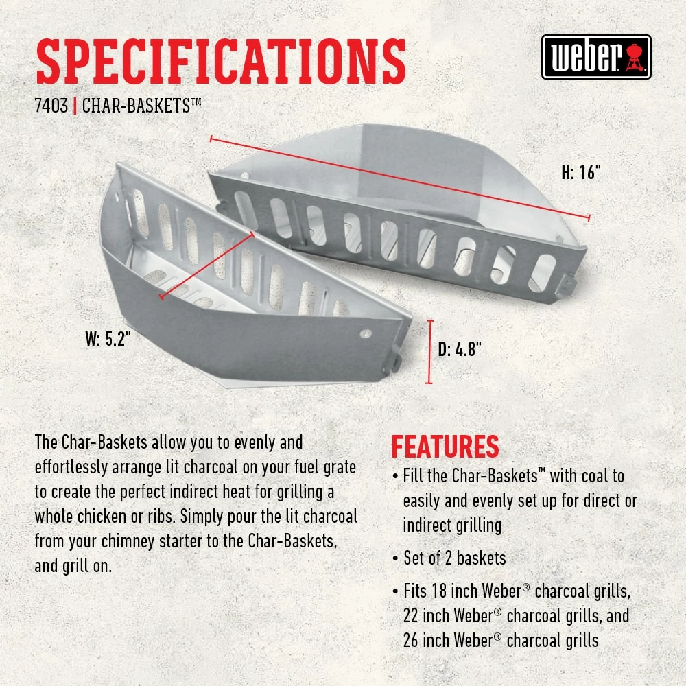 Hot Sale ✔️ Weber Grilling Fuels 2-Pack Basket ✨ 4 Hot Sale ✔️ Weber Grilling Fuels 2-Pack Basket ✨ - Image 4