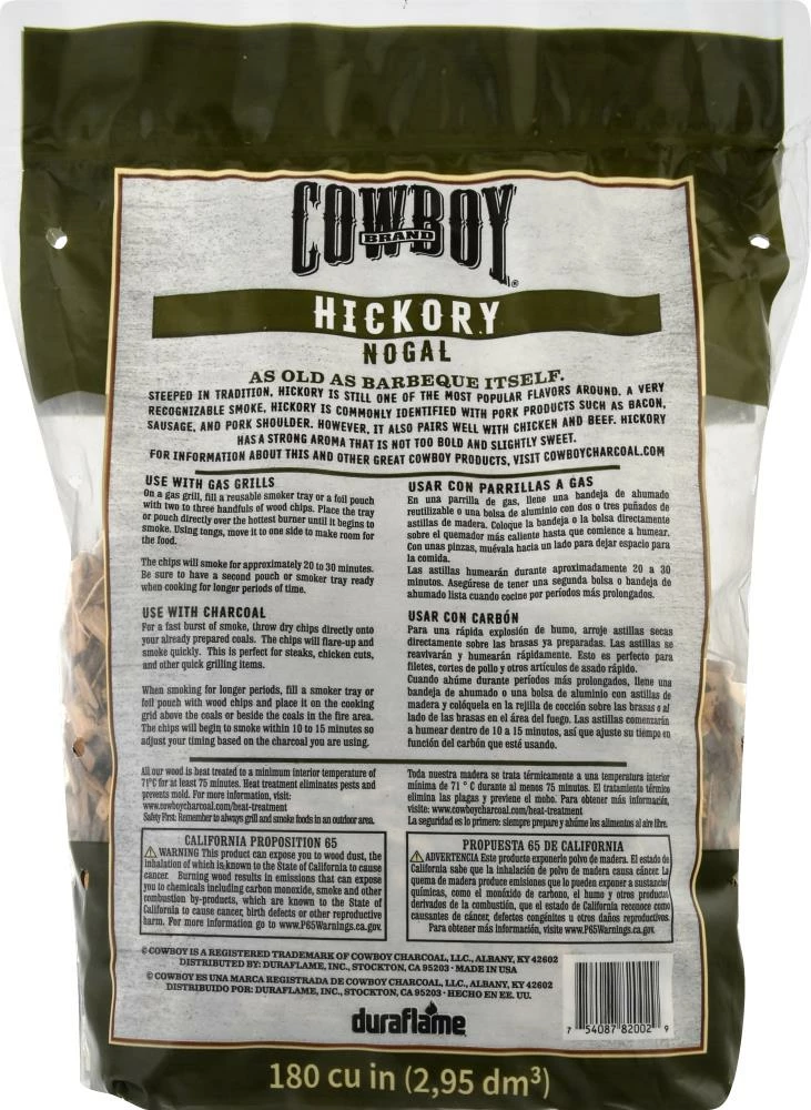 New ๐ Cowboy Charcoal Grilling Fuels Hickory 180 Cubic Inch(Es) Wood Chips ๐ 9 New ๐ Cowboy Charcoal Grilling Fuels Hickory 180 Cubic Inch(Es) Wood Chips ๐ - Image 9