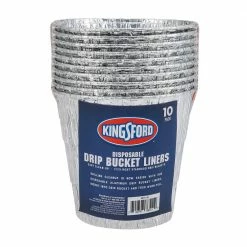 Outlet 😀 Kingsford Grilling Tools & Accessories Kingsford Disposable Drip Bucket Liners, 10 Aluminum BBQ and Grill Grease Bucket Liners Easy Grill Clean Up, Fits Most Standard Drip Buckets ⭐