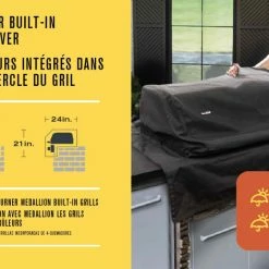 Discount 🛒 Char-Broil Grilling Tools & Accessories 4 Burner Medallion 30-in W x 21-in H Black Built-In Gas Grill Cover 😀 -Deals Grills & Outdoor Cooking Store 18147933
