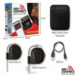 Cheapest 👏 Weber Grilling Tools & Accessories Connect Smart Grilling Hub Digital Probe Bluetooth Compatibility Meat Thermometer ⭐ -Deals Grills & Outdoor Cooking Store 40953159