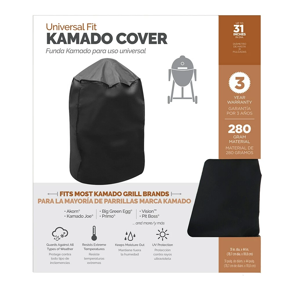 Brand new 👏 Universal Grilling Tools & Accessories 30-in W x 45-in H Black Kamado Grill Cover ✔️ 4 Brand new 👏 Universal Grilling Tools & Accessories 30-in W x 45-in H Black Kamado Grill Cover ✔️ - Image 4