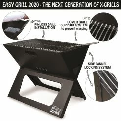 Budget ⌛ BBQ Croc Grills Portable Easy Grill 220-Sq-in Foldable Charcoal Barbecue Black 🤩 -Deals Grills & Outdoor Cooking Store 41413198