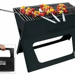 Budget ⌛ BBQ Croc Grills Portable Easy Grill 220-Sq-in Foldable Charcoal Barbecue Black 🤩