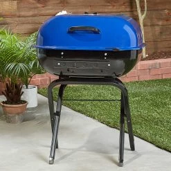 Outlet 🔔 Americana Grills 21.25-in W Ocean Blue Kettle Charcoal Grill ⌛ -Deals Grills & Outdoor Cooking Store 42291871