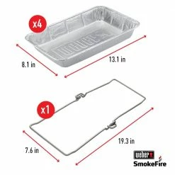 Best deal 🌟 Weber Grilling Tools & Accessories SmokeFire 1.28-in x 7.62-in W Disposable Aluminum Grill Drip Pan 🔥 -Deals Grills & Outdoor Cooking Store 43202568