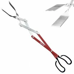 Promo ๐ BBQ Croc Grilling Tools & Accessories 3 in 1 barbecue tool, 26 in. Red Aluminum Scissor-style Tongs โ๏ธ