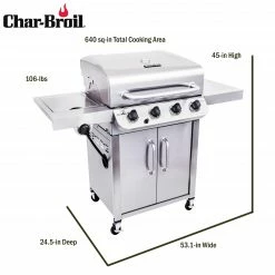 Best Sale 🤩 Char-Broil Grills Performance Stainless 4-Burner Liquid Propane Gas Grill with 1 Side Burner 😍 -Deals Grills & Outdoor Cooking Store 43465433 scaled