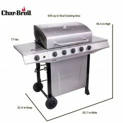 Cheap ⭐ Char-Broil Grills Performance Silver 5-Burner Liquid Propane Gas Grill with 1 Side Burner 😀 -Deals Grills & Outdoor Cooking Store 43467516 scaled