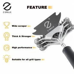 Outlet ⌛ Z GRILLS Grilling Tools & Accessories Plastic 16.3-in Grill Brush 😀 -Deals Grills & Outdoor Cooking Store 44003791