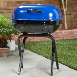 Outlet 🔔 Americana Grills 21.25-in W Ocean Blue Kettle Charcoal Grill ⌛ -Deals Grills & Outdoor Cooking Store 44018185