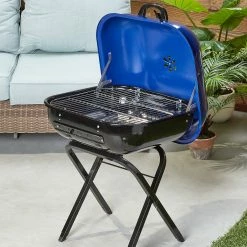 Outlet 🔔 Americana Grills 21.25-in W Ocean Blue Kettle Charcoal Grill ⌛ -Deals Grills & Outdoor Cooking Store 44018189