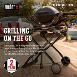 Buy ⭐ Weber Grilling Tools & Accessories Black Thermoset Plastic Folding Grill Cart 🎉 -Deals Grills & Outdoor Cooking Store 44019138