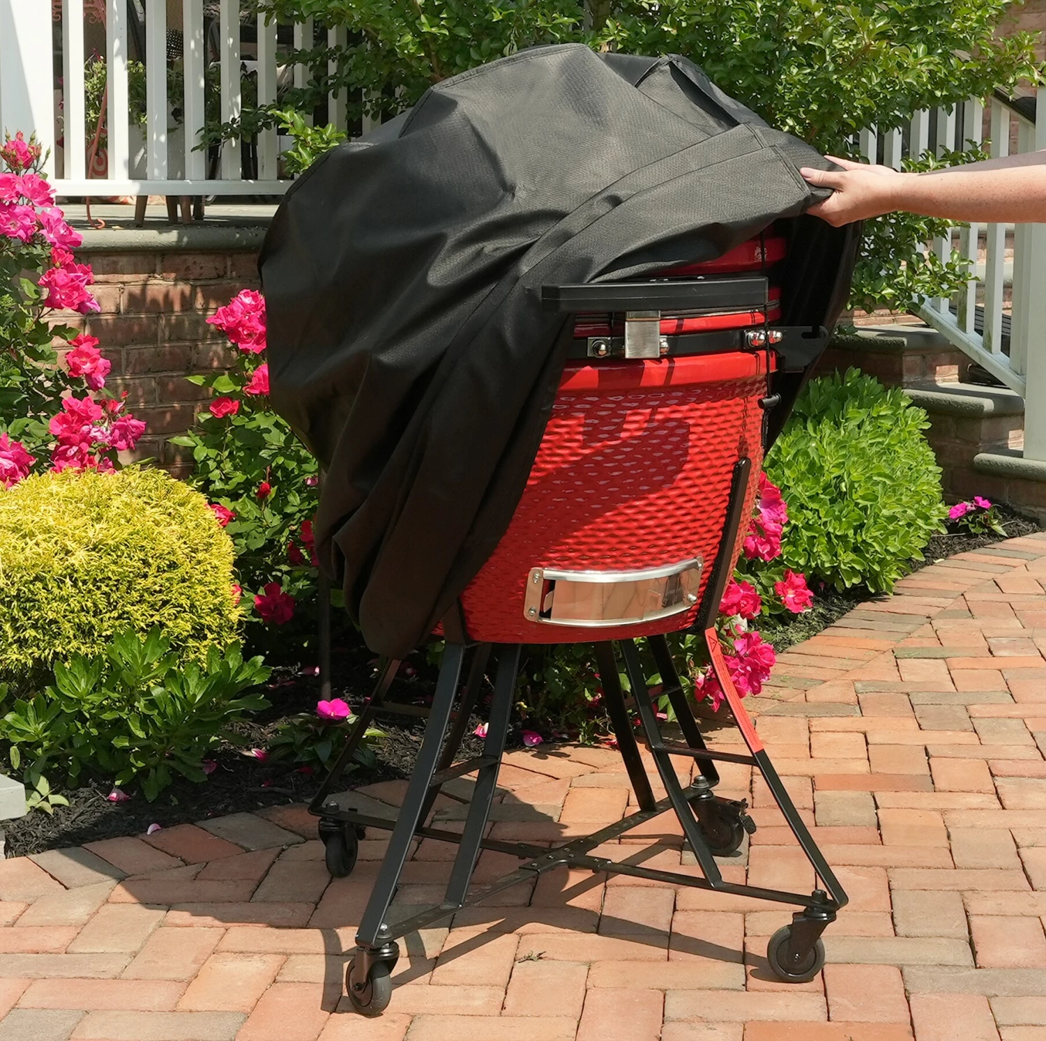 Brand new 👏 Universal Grilling Tools & Accessories 30-in W x 45-in H Black Kamado Grill Cover ✔️ 5 Brand new 👏 Universal Grilling Tools & Accessories 30-in W x 45-in H Black Kamado Grill Cover ✔️ - Image 5