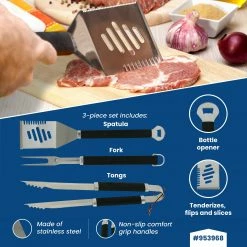 Deals 🔥 Blue Rhino Grilling Tools & Accessories Stainless Steel Tool Set 👍 -Deals Grills & Outdoor Cooking Store 44372845 scaled