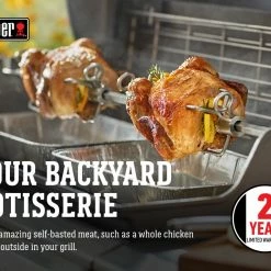 Flash Sale 👏 Weber Grilling Tools & Accessories 55.7-in Stainless Steel Grill Rotisserie ✨ -Deals Grills & Outdoor Cooking Store 44459714